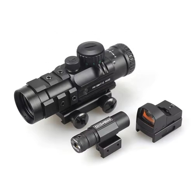155mm Länge Prismatische Reichweite Jagd 4x32 mit rotem Laser und Mini Red Dot