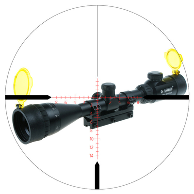 KH 4-12x42 AOE-Bereich mit 3,5-10,5 mm Ausgangspupille und RGB-M-Dot-Beleuchtungsscheiben