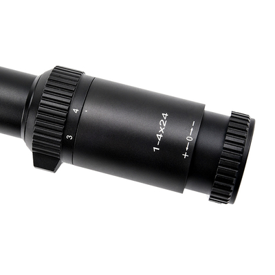 1-4x24 beleuchtete taktische 30mm-Röhrchenglas-Retikel-Spektrum mit maximaler Ausgangsleistung 0