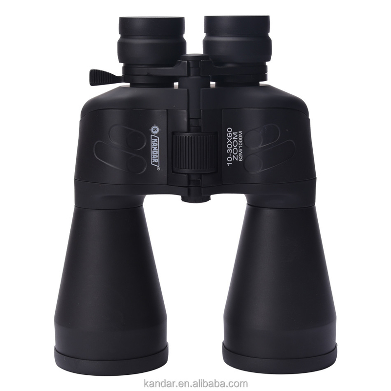 10-30x60 Porro BK7 Fernglas mit nach unten klappbaren Augenkopfen und vollständig mehrfach beschichtet in Schwarz