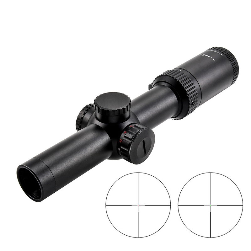 1-4x24 beleuchtete taktische 30mm-Röhrchenglas-Retikel-Spektrum mit maximaler Ausgangsleistung 0